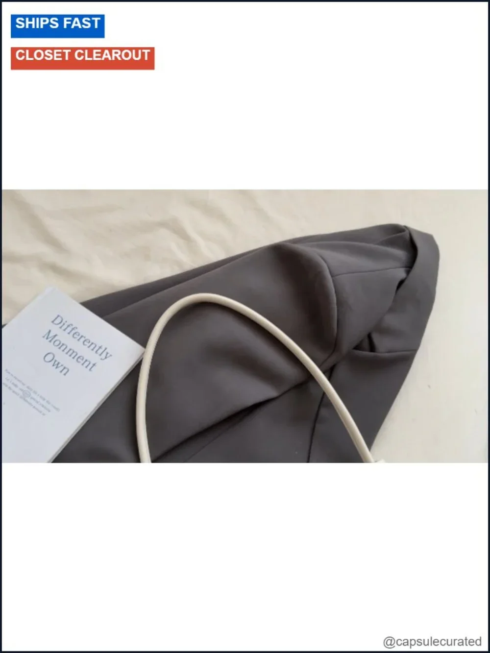 Mini Hobo Bag Faux Leather Underarm Shoulder Purse with Zipper